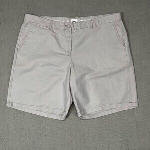 Gap Boyfriend Roll Up Shorts Womens Size 16 Gray Flax Linen Chino Style Shorts